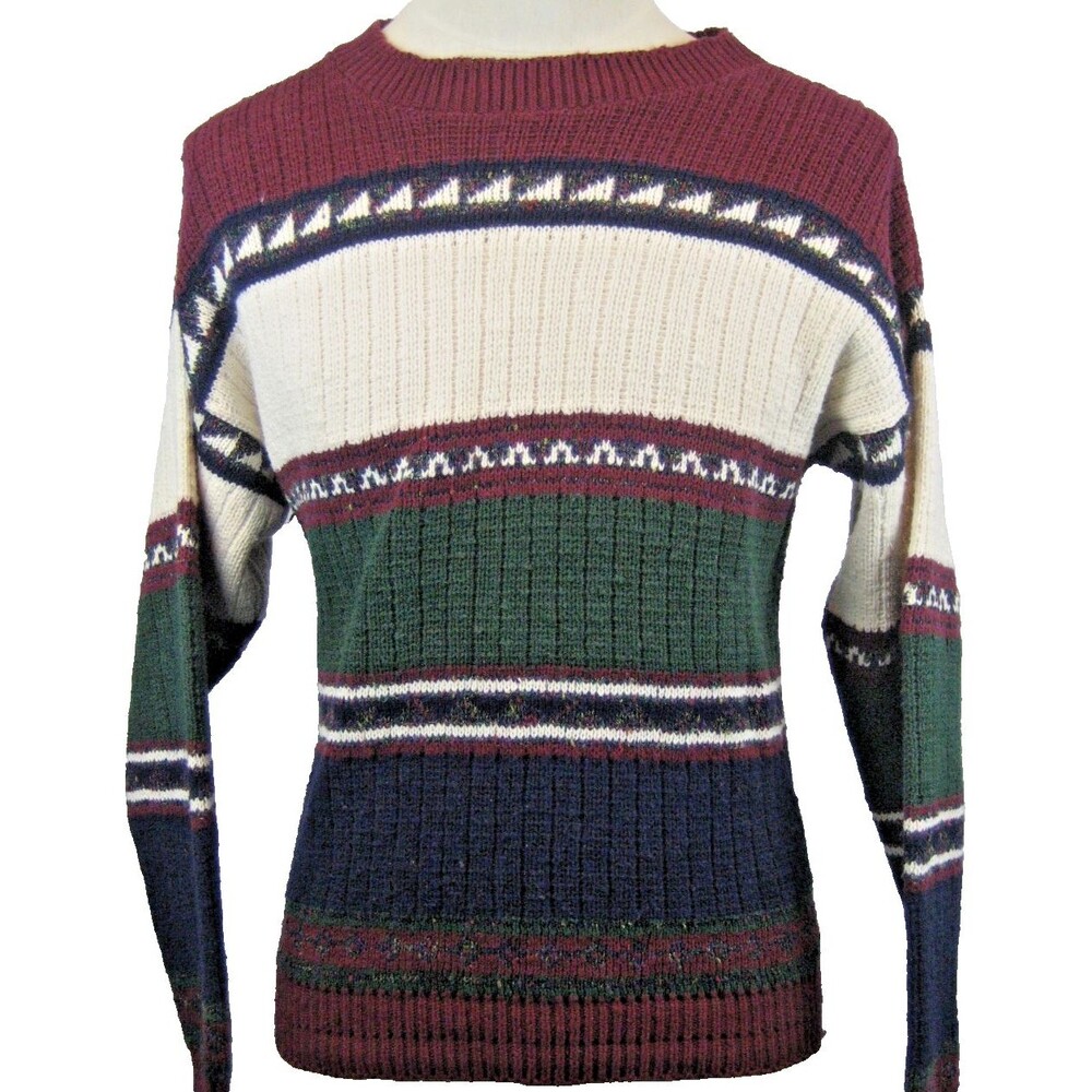 Vintage Tony Lambert USA Crewneck Cotton Nordic Design Sweater sz Med